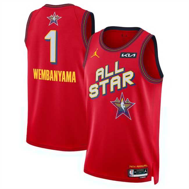 Men's 2025 All-Star #1 Victor Wembanyama Red Stitched Jersey Dzhi,We sell and wholesale Men's 2025 All-Star #1 Victor Wembanyama Red Stitched Jersey Dzhi on line form chian!